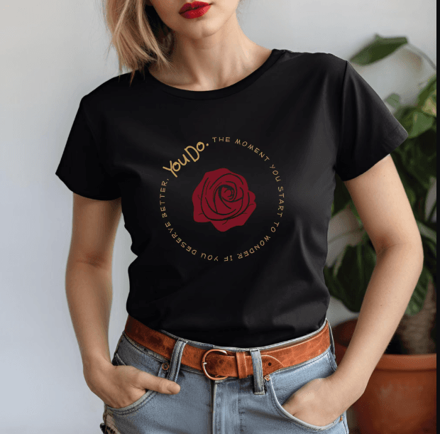 Rose Black T-Shirt